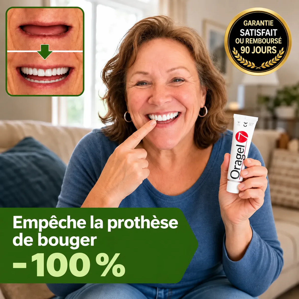 Oragel™ | Stoppe 100 % des glissements de prothèses dentaires – Maintien sûr toute la journée